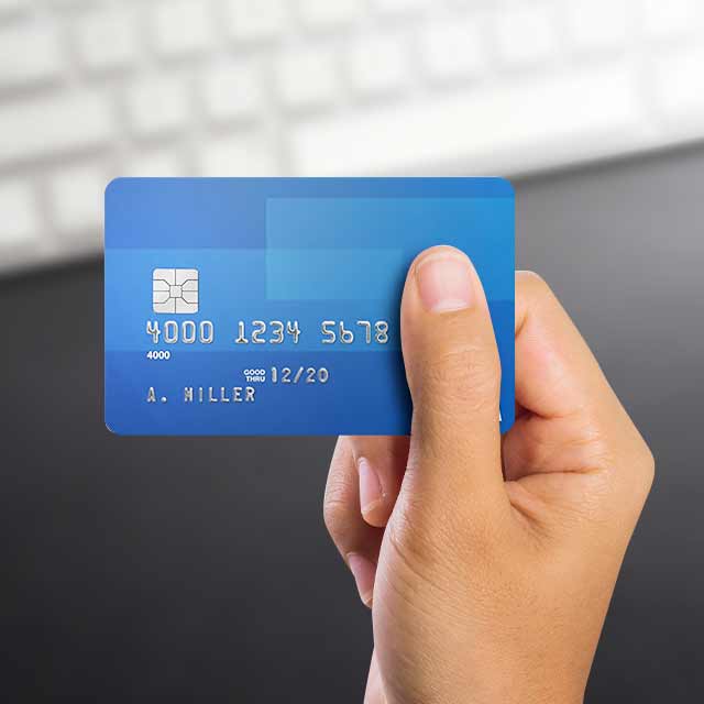 person holding card